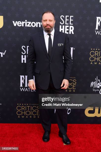 Yorgos Lanthimos attends the 29th Annual Critics Choice Awards at Barker Hangar on January 14, 2024 in Santa Monica, California.