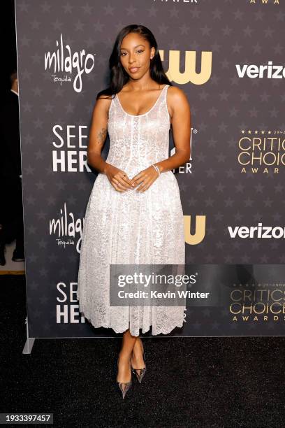 Jessica Williams attends the 29th Annual Critics Choice Awards at Barker Hangar on January 14, 2024 in Santa Monica, California.