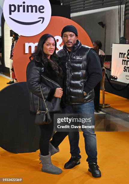 Danielle Isaie and Ashley Walters attend a special screening of new series "Mr & Mrs Smith" at The Curzon Mayfair on January 17, 2024 in London,...