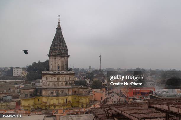 General view of Ayodhya city is being seen in Ayodhya, India, on January 17, 2024.