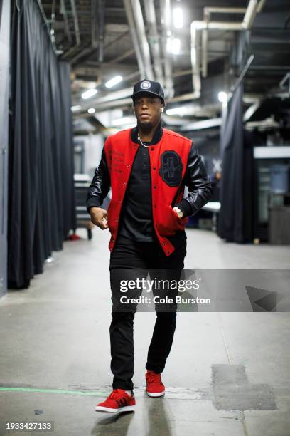 Kyle Lowry of the Miami Heat arrives at Scotiabank Arena ahead of their NBA game against the Toronto Raptors on January 17, 2024 in Toronto, Canada....