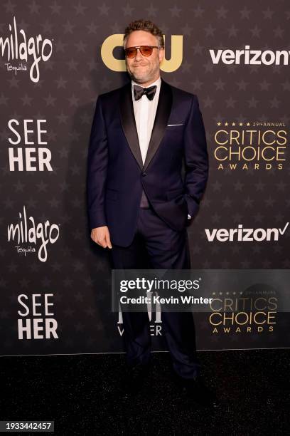 Seth Rogen attends the 29th Annual Critics Choice Awards at Barker Hangar on January 14, 2024 in Santa Monica, California.