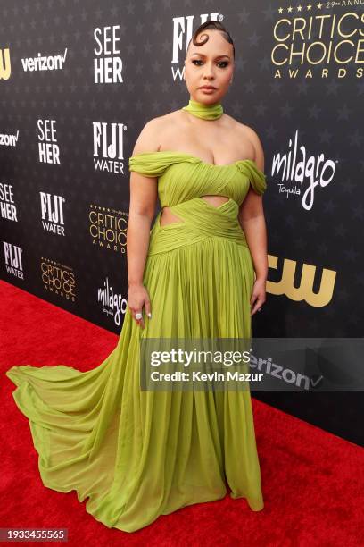 Jasmine Cephas Jones attends the 29th Annual Critics Choice Awards at Barker Hangar on January 14, 2024 in Santa Monica, California.