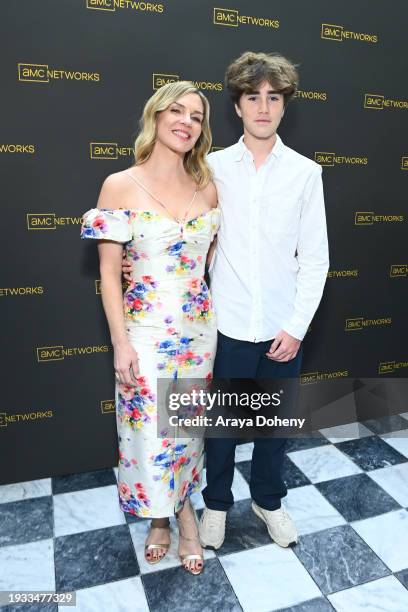 Rhea Seehorn and her son attend the AMC Networks' EMMY Brunch at LAVO Ristorante on January 14, 2024 in West Hollywood, California.