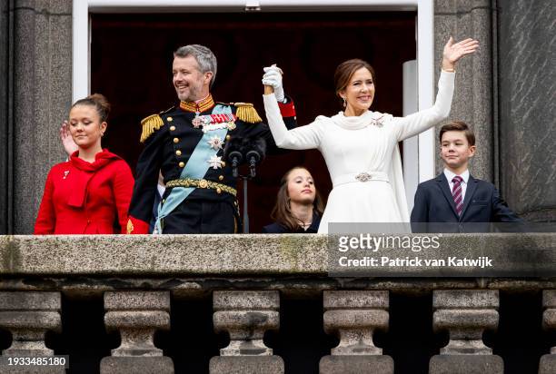 Princess Isabella of Denmark, Crown Prince Christian of Denmark, King Frederik X of Denmark, Queen Mary of Denmark, Princess Josephine of Denmark and...