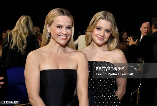 Reese Witherspoon and Ava Phillippe attend the 29th Annual Critics Choice Awards at Barker Hangar on January 14, 2024 in Santa Monica, California.