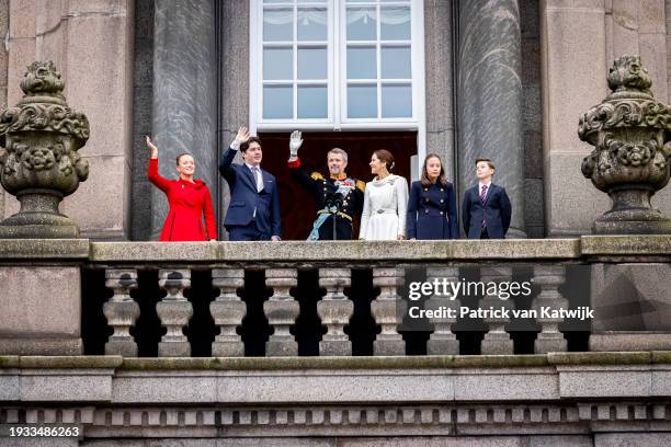 Princess Isabella of Denmark, Crown Prince Christian of Denmark, King Frederik X of Denmark, Queen Mary of Denmark, Princess Josephine of Denmark and...