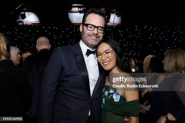 Bill Hader and Ali Wong attend the 29th Annual Critics Choice Awards at Barker Hangar on January 14, 2024 in Santa Monica, California.