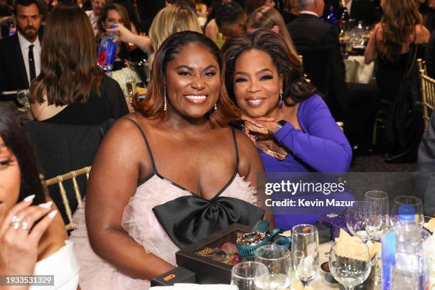 Danielle Brooks and Oprah Winfrey attend the 29th Annual Critics Choice Awards at Barker Hangar on January 14, 2024 in Santa Monica, California.