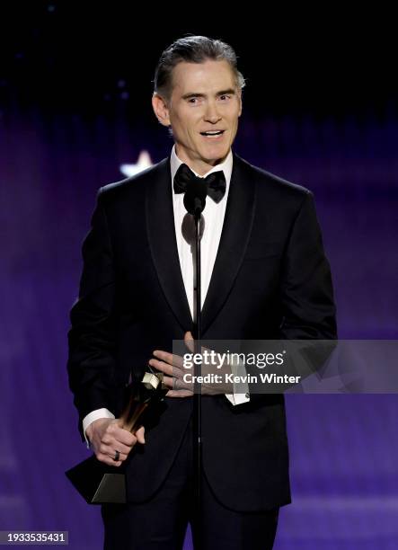 Billy Crudup accepts the Best Supporting Actor in a Drama Series Award for 'The Morning Show' onstage during the 29th Annual Critics Choice Awards at...