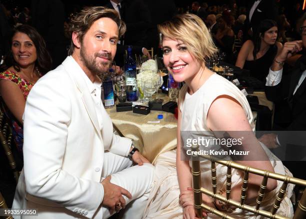 Ryan Gosling and Greta Gerwig attend the 29th Annual Critics Choice Awards at Barker Hangar on January 14, 2024 in Santa Monica, California.