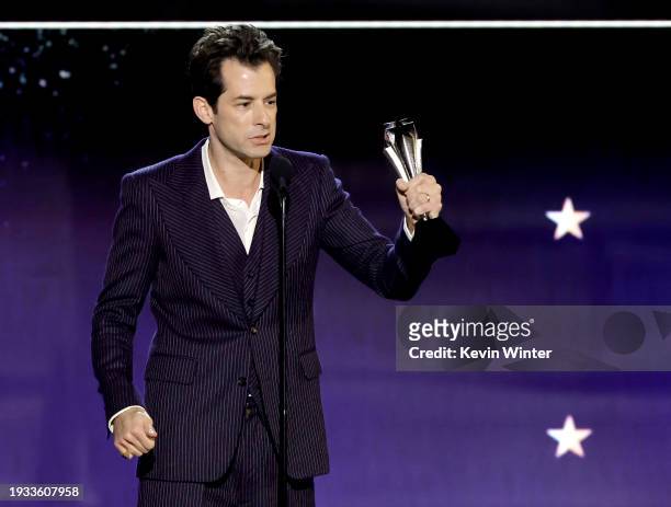 Mark Ronson accepts the Best Song Award for "I’m Just Ken" onstage during the 29th Annual Critics Choice Awards at Barker Hangar on January 14, 2024...
