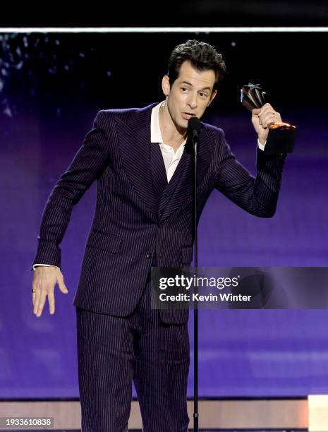 Mark Ronson accepts the Best Song Award for "I’m Just Ken" onstage during the 29th Annual Critics Choice Awards at Barker Hangar on January 14, 2024...