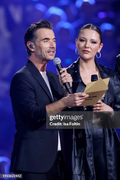 German singer and presenter Florian Silbereisen and German singer Joelina Drews during the Schlagerchampions Das grosse Fest der Besten at Velodrom...