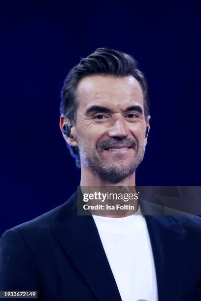 German singer and presenter Florian Silbereisen performs during the Schlagerchampions Das grosse Fest der Besten at Velodrom on January 13, 2024 in...