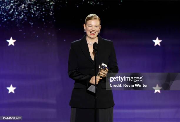 Sarah Snook accepts the Best Actress in a Drama Series Award for 'Succession' onstage during the 29th Annual Critics Choice Awards at Barker Hangar...
