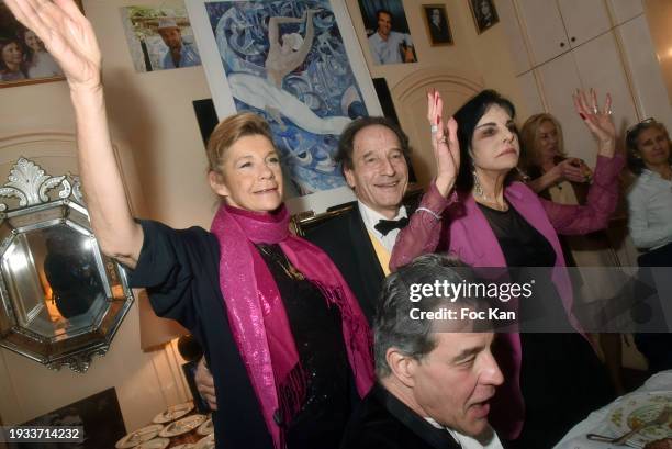 Frigide Barjot from "Mariage Pour Tous", PR Michel Soyer and Anne Marie Mitterrand attend Orthodox New year Gala at Private Manshion on Champs de...