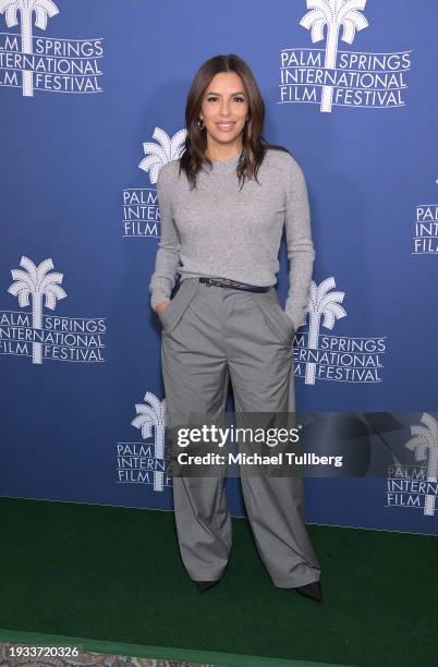 Director Eva Longoria attends a screening of "Flamin' Hot" at the 35th annual Palm Springs International Film Festival at Mary Pickford Theater on...