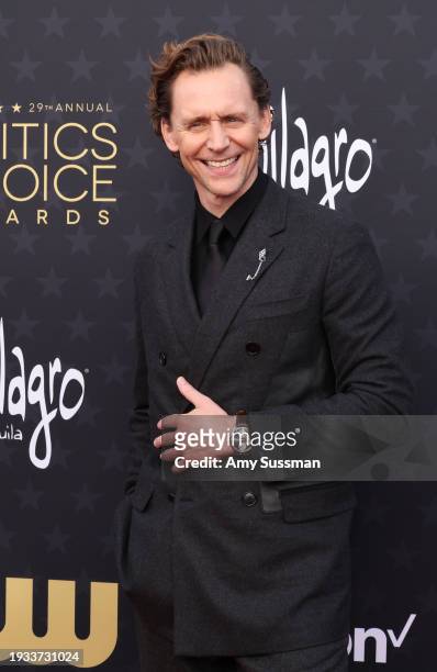 Tom Hiddlestonattends the 29th Annual Critics Choice Awards at Barker Hangar on January 14, 2024 in Santa Monica, California.