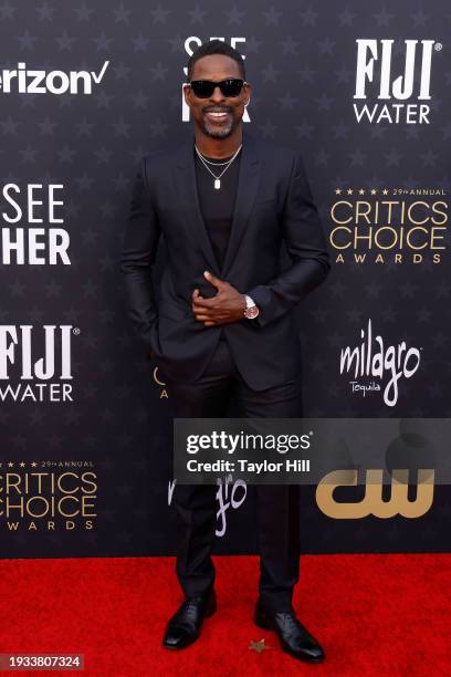 Sterling K. Brown attends the 29th Annual Critics Choice Awards at The Barker Hangar on January 14, 2024 in Santa Monica, California.