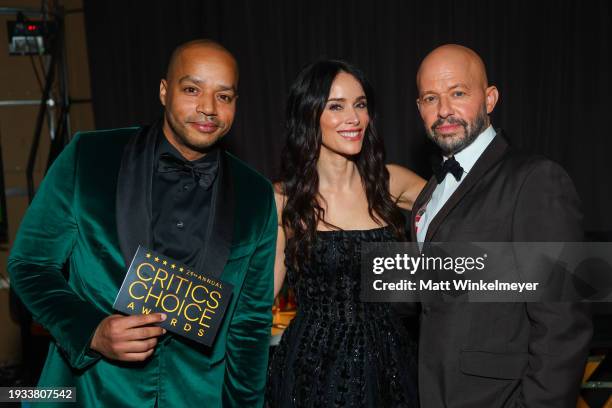 Donald Faison, Abigail Spencer and John Cryer attend the 29th Annual Critics Choice Awards at Barker Hangar on January 14, 2024 in Santa Monica,...