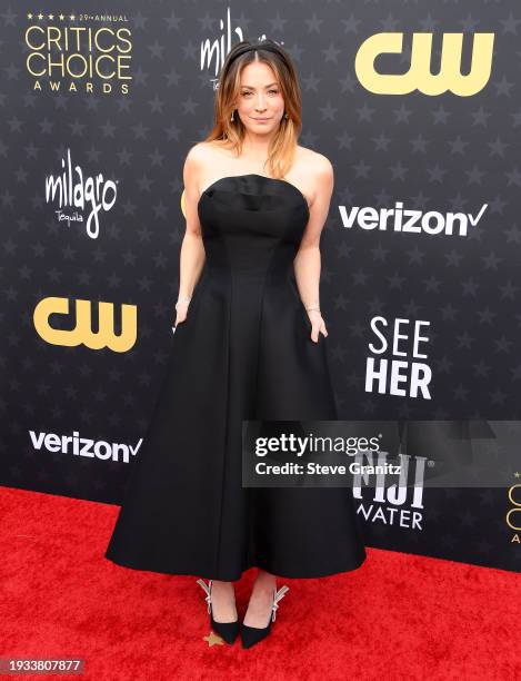 Kaley Cuocoarrives at the 29th Annual Critics Choice Awards at Barker Hangar on January 14, 2024 in Santa Monica, California.