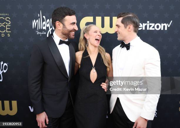 Brett Goldstein, Juno Temple and Phil Dunster attend the 29th Annual Critics Choice Awards at Barker Hangar on January 14, 2024 in Santa Monica,...