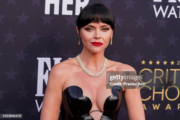 Christina Ricci attends the 2024 Critics Choice Awards on January 14, 2024 in Santa Monica, California.
