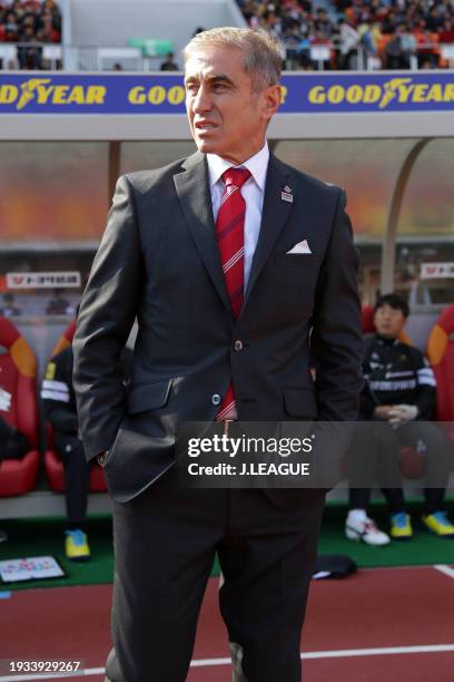 Head coach Bosko Gjurovski of Nagoya Grampus is seen prior to the J.League J1 second stage match between Nagoya Grampus and Shonan Bellmare at Paloma...