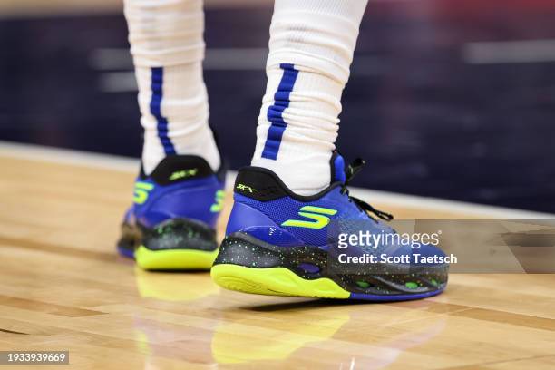 General view of the Skechers sneakers worn by Julius Randle of the New York Knicks against the Washington Wizards during the second half at Capital...