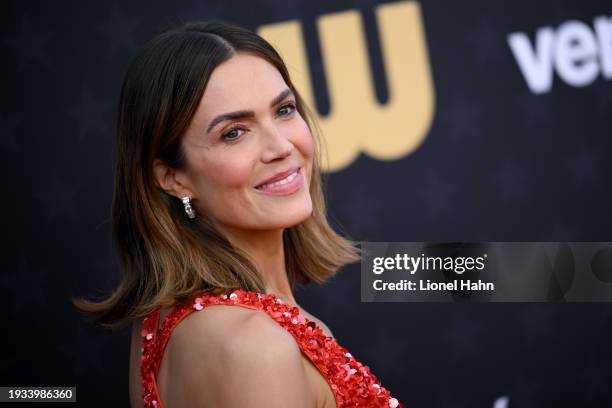 Mandy Moore attends the 29th Annual Critics Choice Awards at Barker Hangar on January 14, 2024 in Santa Monica, California.