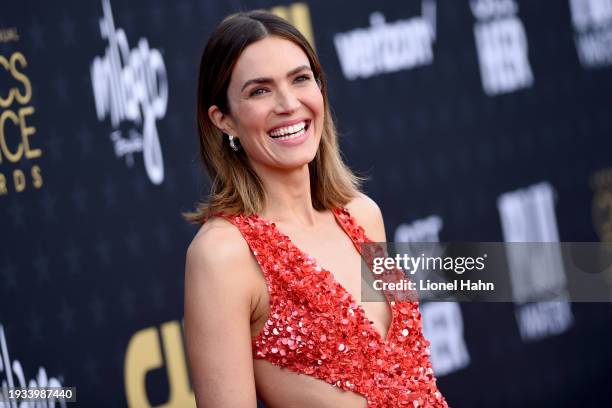 Mandy Moore attends the 29th Annual Critics Choice Awards at Barker Hangar on January 14, 2024 in Santa Monica, California.