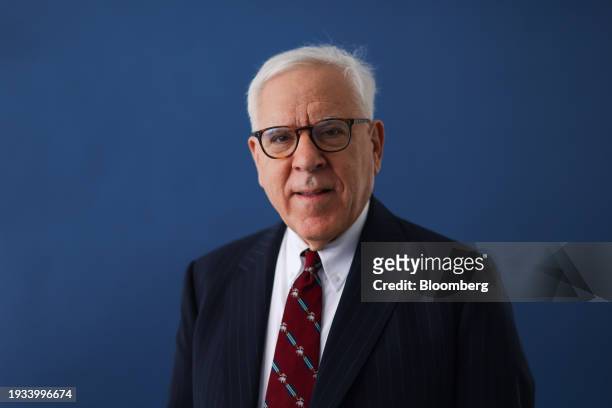 David Rubenstein, co-founder of the Carlyle Group LP, following a Bloomberg Television interview on day three of the World Economic Forum in Davos,...