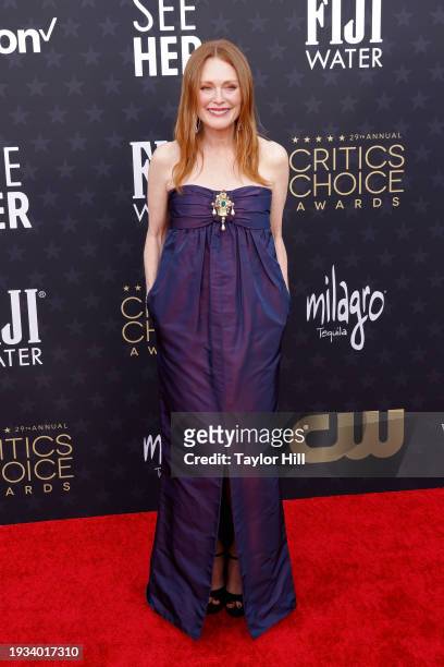 Julianne Moore attends the 29th Annual Critics Choice Awards at The Barker Hangar on January 14, 2024 in Santa Monica, California.