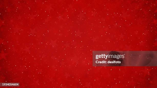 bright red or maroon colored starry wallpaper with faint stars as watermark and glittering glitter effect shining white sparkling dots all over the horizontal background - valentines day holiday stock illustrations