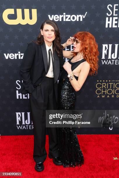 Clea DuVall and Natasha Lyonne with FIJI Water at The 29th Annual Critics Choice Awards on January 14, 2024 in Los Angeles, California.