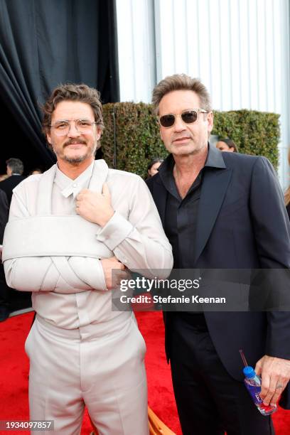 Pedro Pascal and David Duchovny with FIJI Water at The 29th Annual Critics Choice Awards on January 14, 2024 in Los Angeles, California.