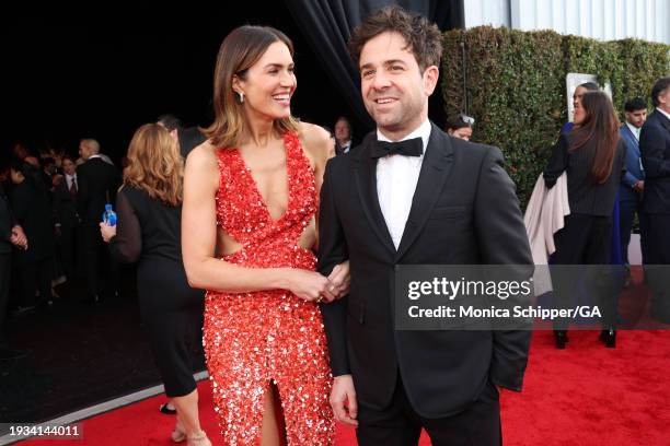 Mandy Moore and Taylor Goldsmith attend the 29th Annual Critics Choice Awards at Barker Hangar on January 14, 2024 in Santa Monica, California.