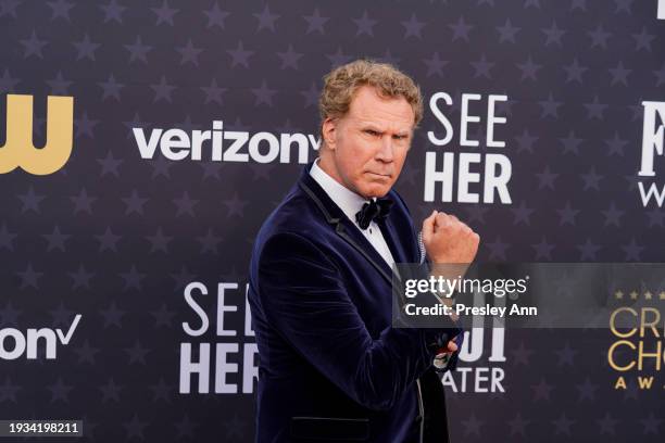 Will Ferrell attends the 2024 Critics Choice Awards on January 14, 2024 in Santa Monica, California.