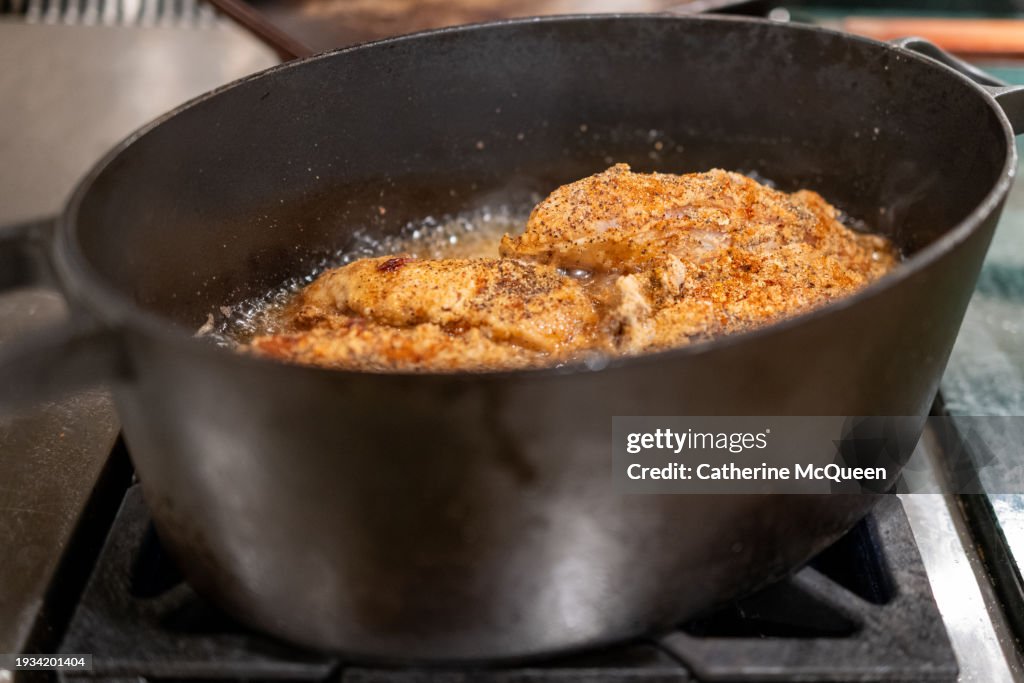 Frying chicken at home