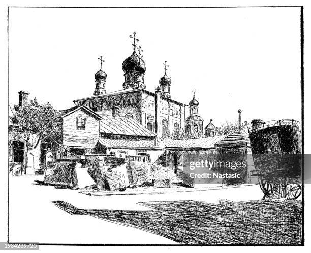 illustrations, cliparts, dessins animés et icônes de église de moscou, russie par belaevsky - orthodoxie russe