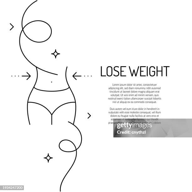 continuous line drawing of lose weight icon. hand drawn symbol vector illustration. - losing control stock illustrations