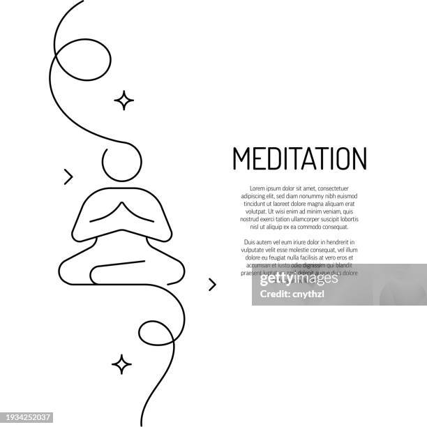 continuous line drawing of meditation icon. hand drawn symbol vector illustration. - balance stock illustrations