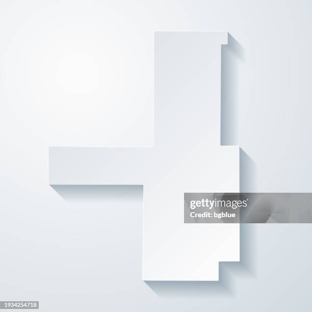 tulsa county, oklahoma. map with paper cut effect on blank background - tulsa stock illustrations