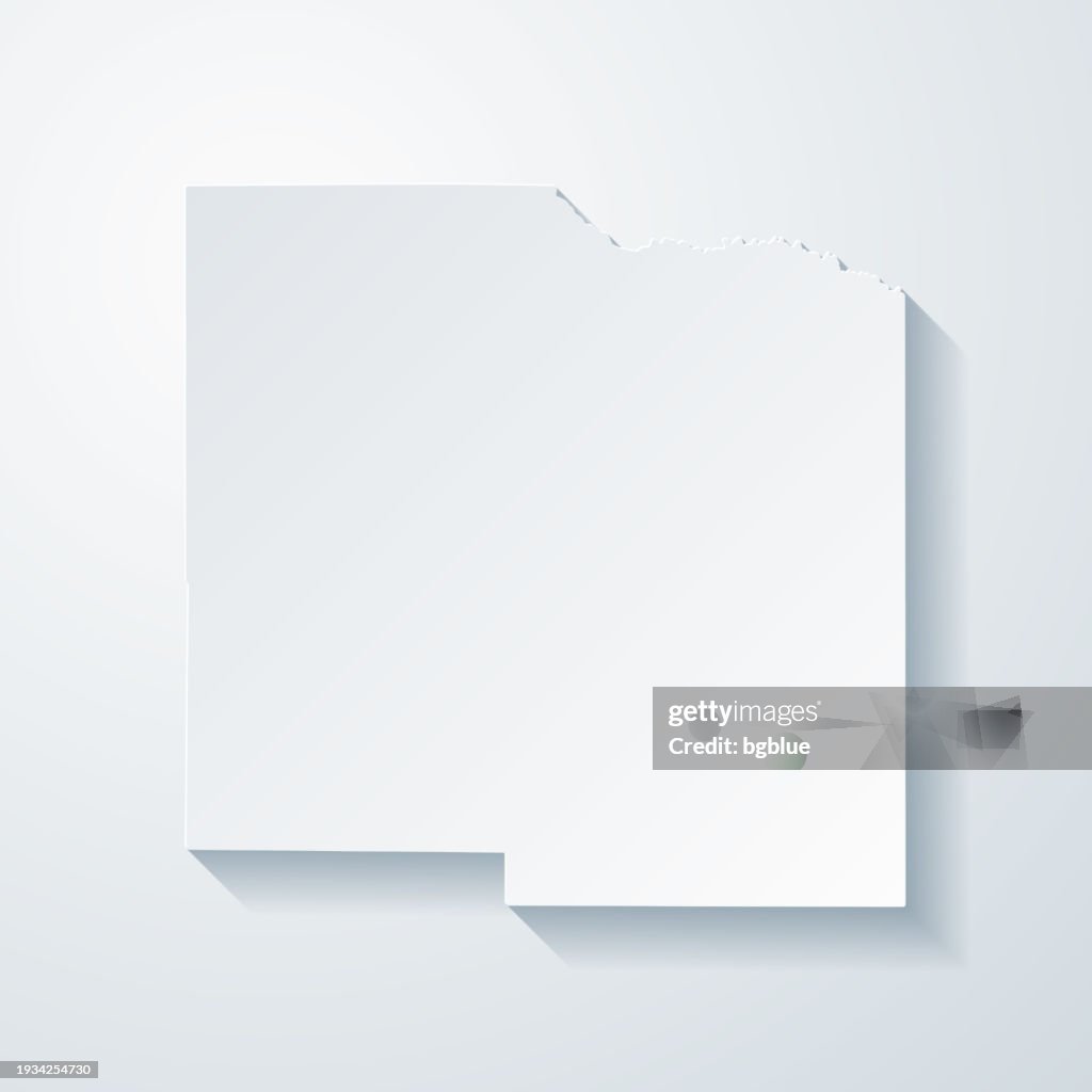 Lafayette County, Mississippi. Map with paper cut effect on blank background