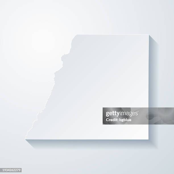 douglas county, colorado. map with paper cut effect on blank background - douglas county colorado stock illustrations