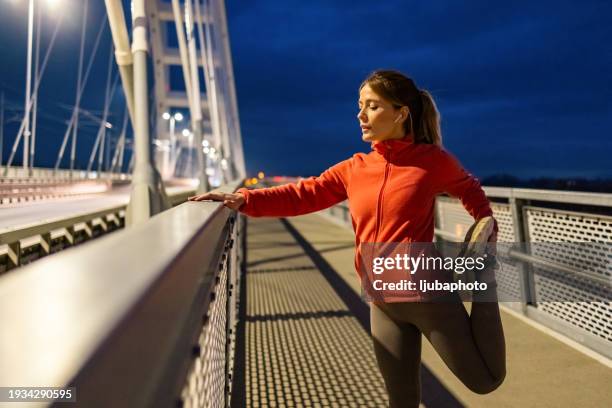 young female workout before fitness training session. - morning routine stock pictures, royalty-free photos & images