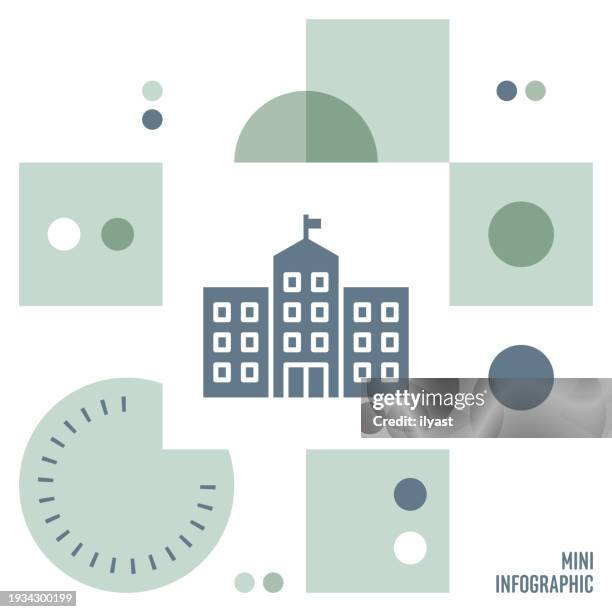 school mini infographic design - first day stock illustrations