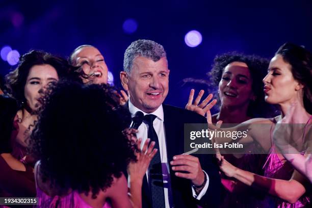 Semino Rossi performs during the Schlagerchampions Das grosse Fest der Besten at Velodrom on January 13, 2024 in Berlin, Germany.