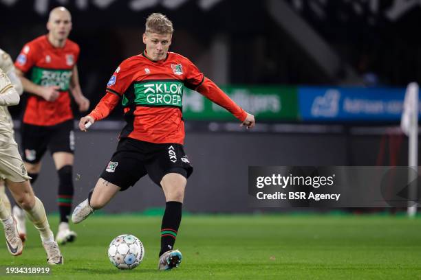 Magnus Mattsson of NEC runs with the ball during the TOTO KNVB Cup match between NEC Nijmegen and Go Ahead Eagles at Goffertstadion on January 17,...